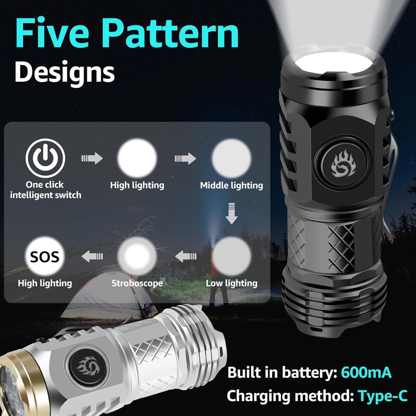 🔦✨Three-Eyed Monster Mini Flashlight — Ultra-Bright Rechargeable LED Torch | Compact, Long-Range & Water-Resistant