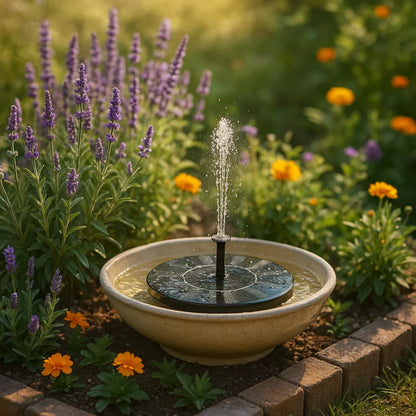 ⛲Solar Water Fountain Pump – 4 Nozzles for Bird Bath & Garden (16cm / 6.3in)