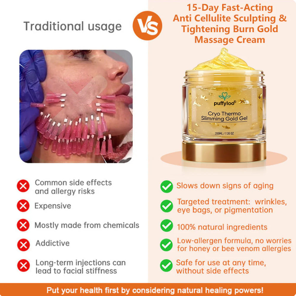 ✨Puffyloo® Tightening Burn Gold Massage Cream