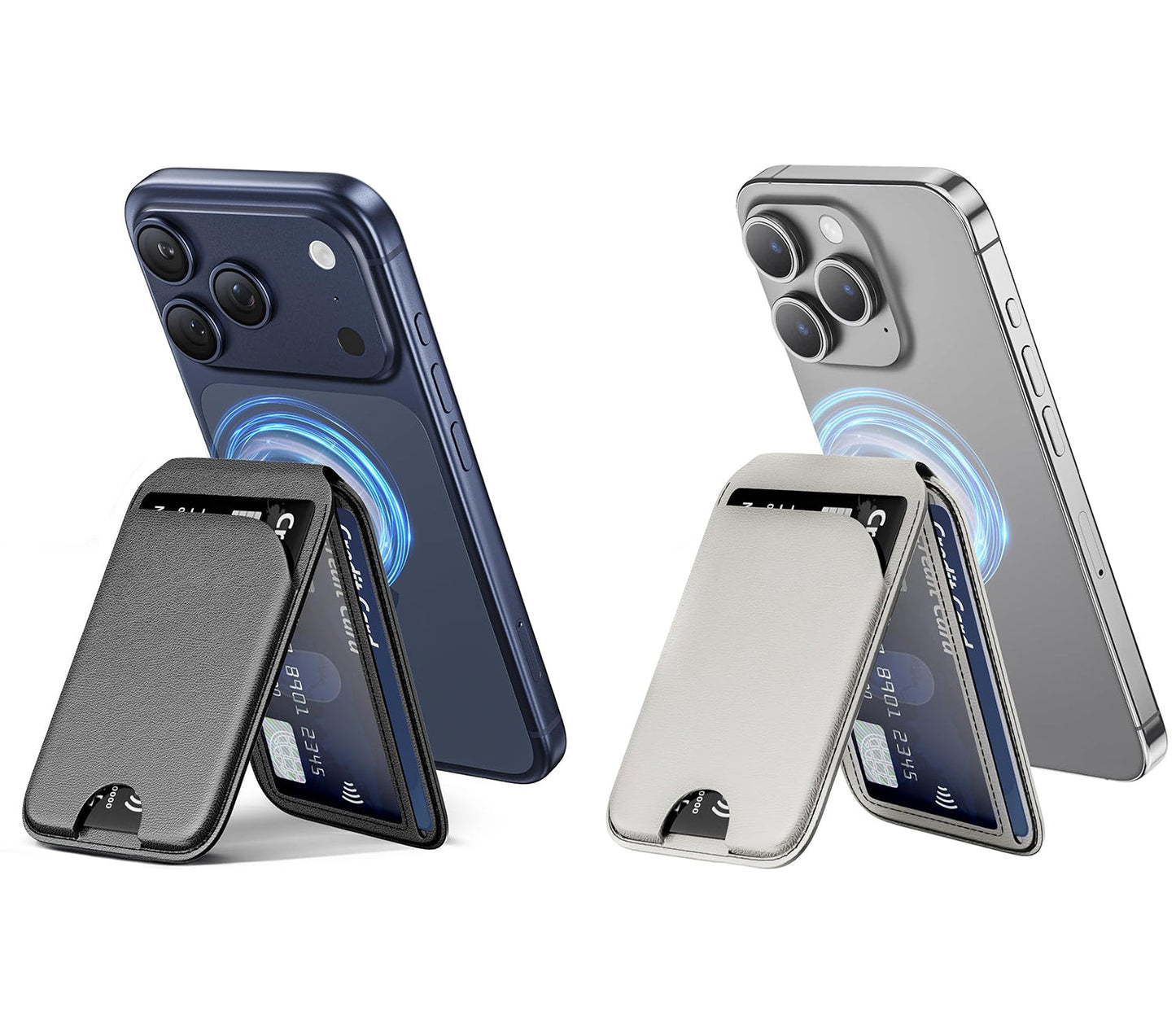 📱 MagSafe Magnetic Wallet Stand for iPhone – Strong Magnetic Card Holder with Adjustable Kickstand, RFID Protection & Premium Leather Design 💳
