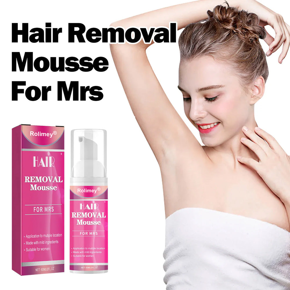 🆙✨Rolimey®Gentle Hair Removal Mousse Kit for Women – Painless Spray Foam for Legs, Arms, & Bikini Line (Fast Acting 10-Min Formula)
