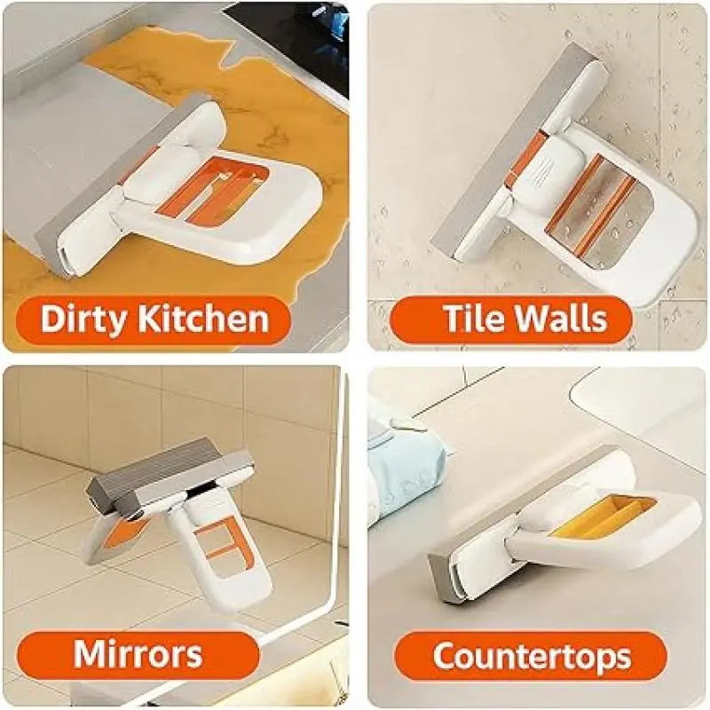 🧽 Mini Self-Squeezing Mop – No-Hands Cleaning Tool | Perfect for Kitchen, Bathroom, Glass & Small Spaces | Compact & Lightweight