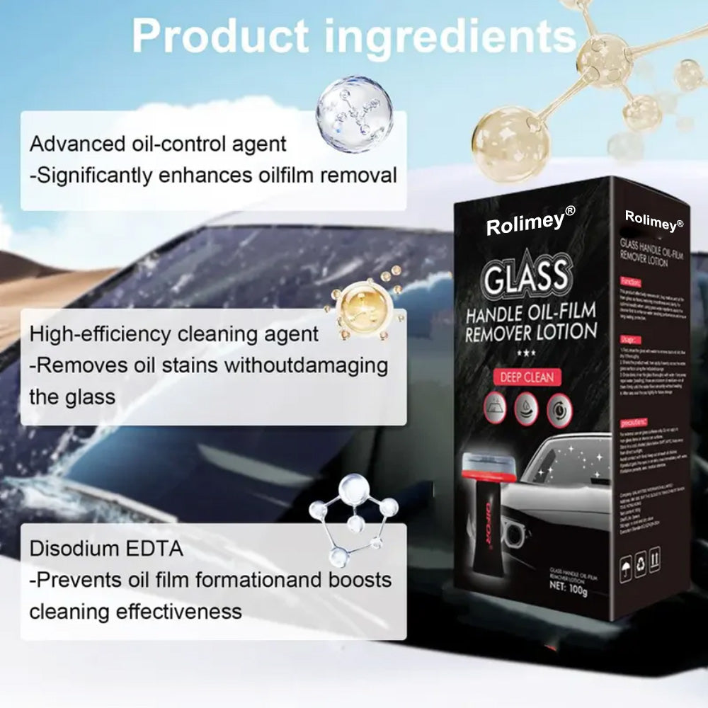🚗✨Automotive Oil Film Remover – Streak-Free Glass Cleaner for Fast Window Decontamination