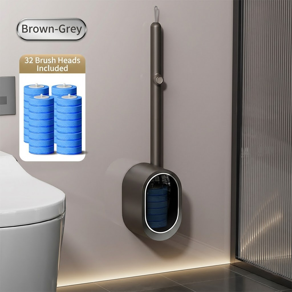 🚽🧼Magic Clean Toilet Wand Kit with Pre-Soaked Disposable Pads – No Pre-Rinse, No Mess, Odor-Free & Hygienic Storage Caddy