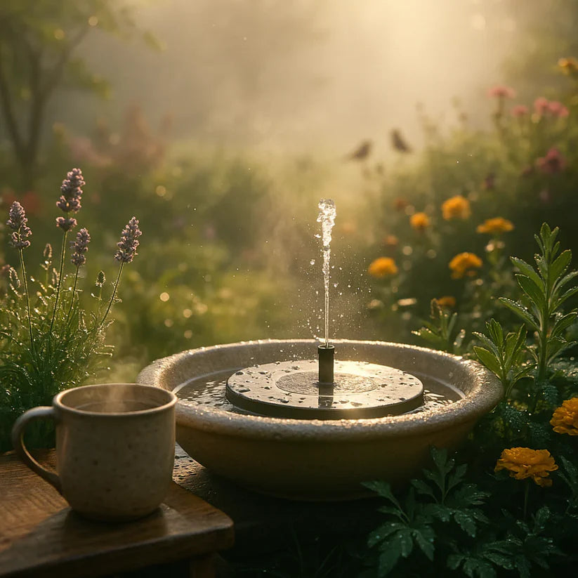 ⛲Solar Water Fountain Pump – 4 Nozzles for Bird Bath & Garden (16cm / 6.3in)
