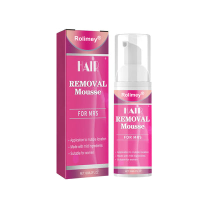 🆙✨Rolimey®Gentle Hair Removal Mousse Kit for Women – Painless Spray Foam for Legs, Arms, & Bikini Line (Fast Acting 10-Min Formula)