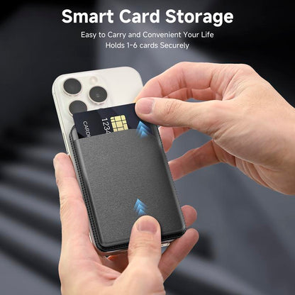📱 MagSafe Magnetic Wallet Stand for iPhone – Strong Magnetic Card Holder with Adjustable Kickstand, RFID Protection & Premium Leather Design 💳