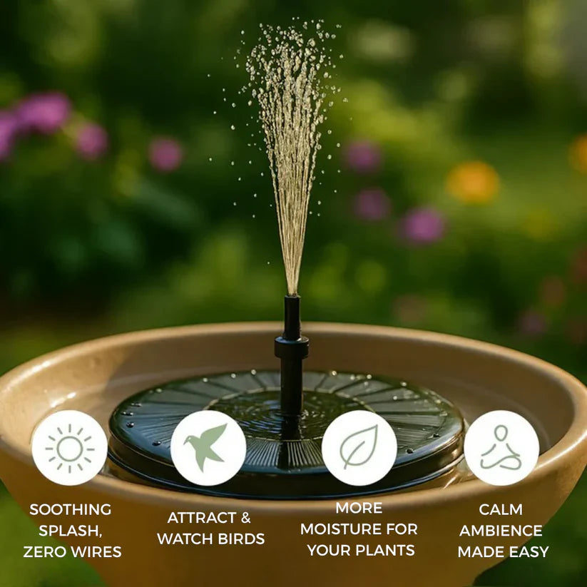 ⛲Solar Water Fountain Pump – 4 Nozzles for Bird Bath & Garden (16cm / 6.3in)