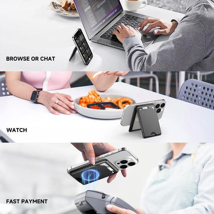 📱 MagSafe Magnetic Wallet Stand for iPhone – Strong Magnetic Card Holder with Adjustable Kickstand, RFID Protection & Premium Leather Design 💳
