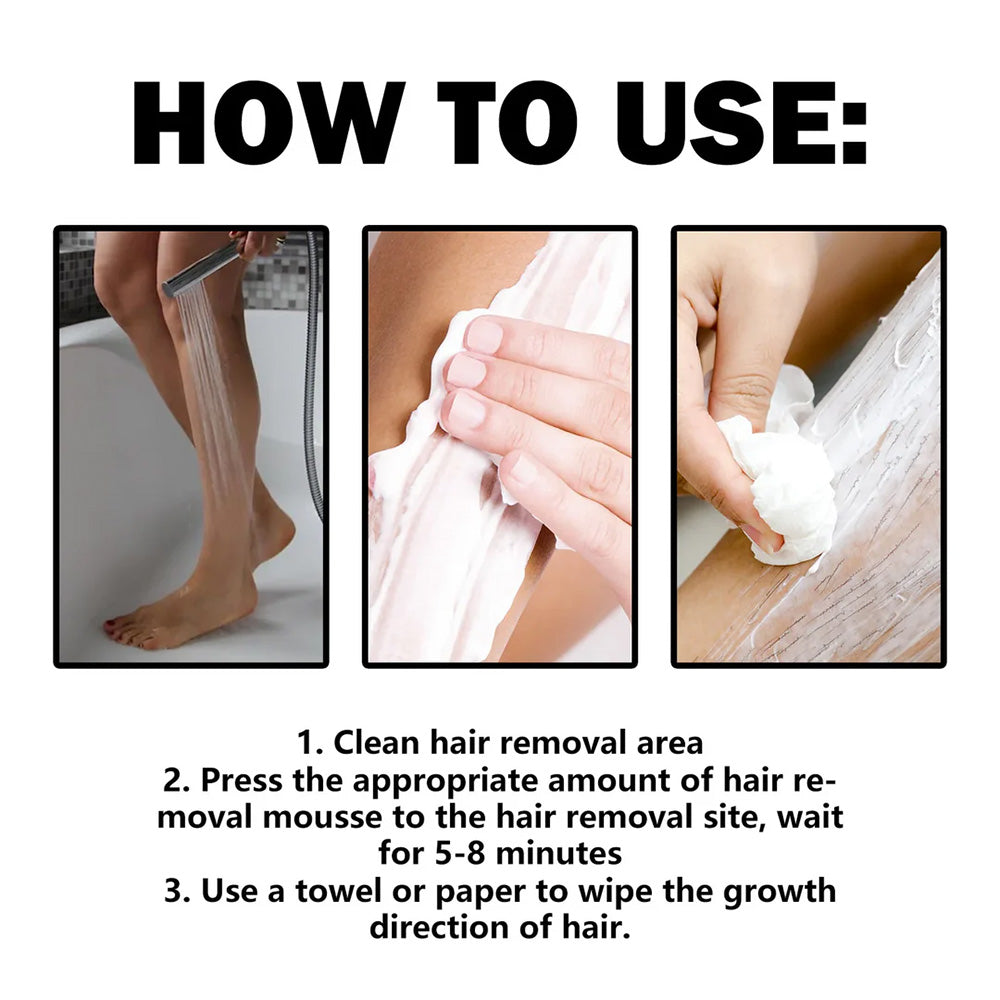 🆙✨Rolimey®Gentle Hair Removal Mousse Kit for Women – Painless Spray Foam for Legs, Arms, & Bikini Line (Fast Acting 10-Min Formula)