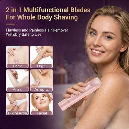 🆙✨2-in-1 Painless Bikini Hair Trimmer for Face & Body