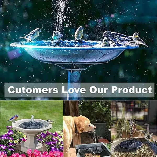 ⛲Solar Water Fountain Pump – 4 Nozzles for Bird Bath & Garden (16cm / 6.3in)
