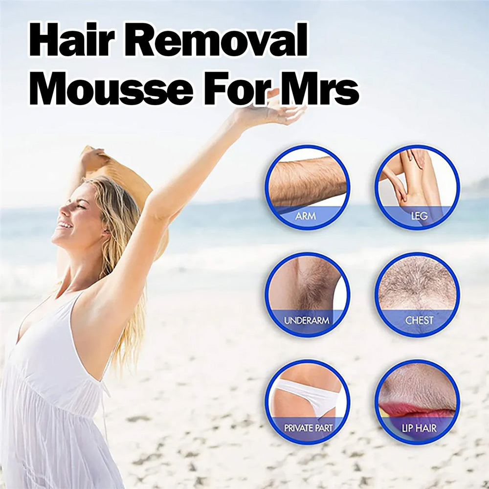 🆙✨Rolimey®Gentle Hair Removal Mousse Kit for Women – Painless Spray Foam for Legs, Arms, & Bikini Line (Fast Acting 10-Min Formula)