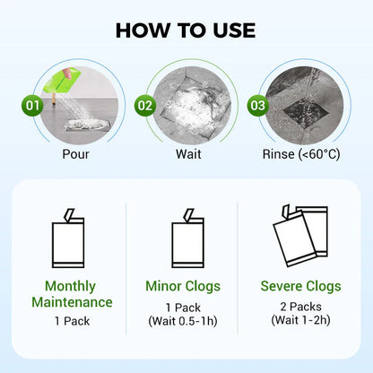 💥Powerful Daily Drain Cleaning Powder – Fast-Acting, Safe & Gentle for Kitchens, Bathrooms & Showers 🏠