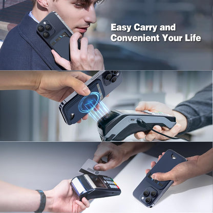 📱 MagSafe Magnetic Wallet Stand for iPhone – Strong Magnetic Card Holder with Adjustable Kickstand, RFID Protection & Premium Leather Design 💳