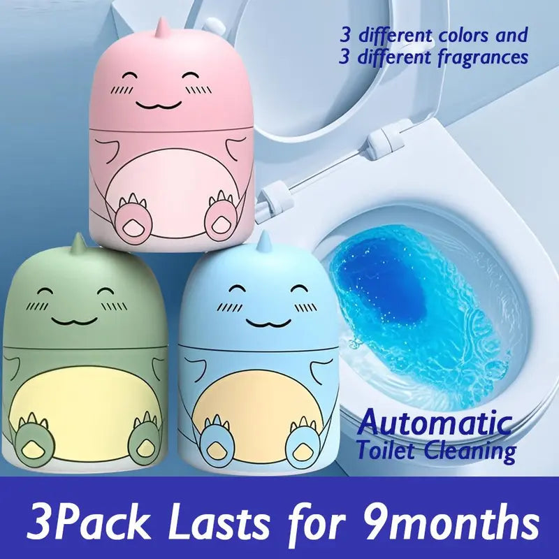 🧼Cute Dinosaur Automatic Toilet Cleaner | Long-Lasting Cistern Gel & Limescale Remover | Up to 9 Months Freshness
