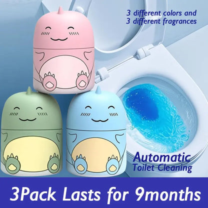 🧼Cute Dinosaur Automatic Toilet Cleaner | Long-Lasting Cistern Gel & Limescale Remover | Up to 9 Months Freshness