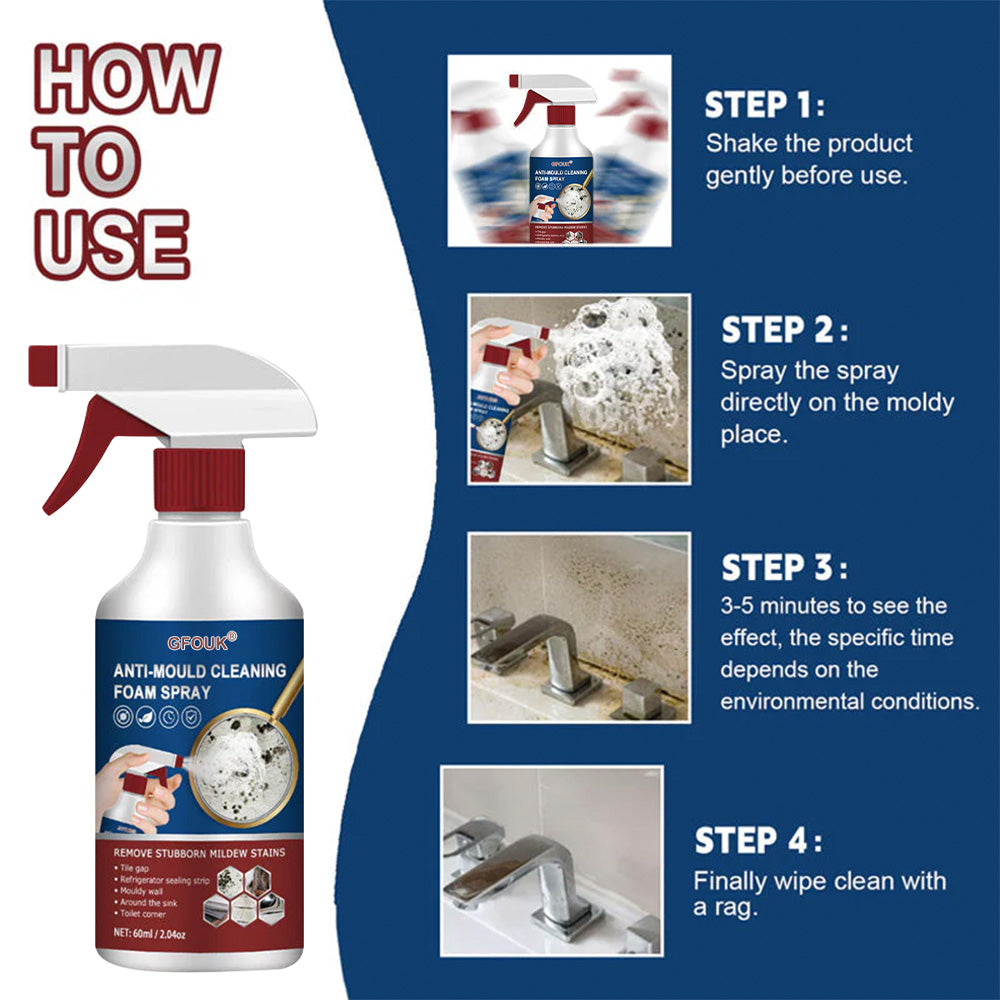 🦠 Anti-Mould Cleaning Foam Spray | Fast-Acting, No Scrub