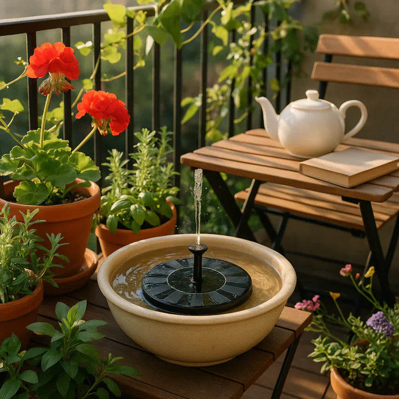 ⛲Solar Water Fountain Pump – 4 Nozzles for Bird Bath & Garden (16cm / 6.3in)