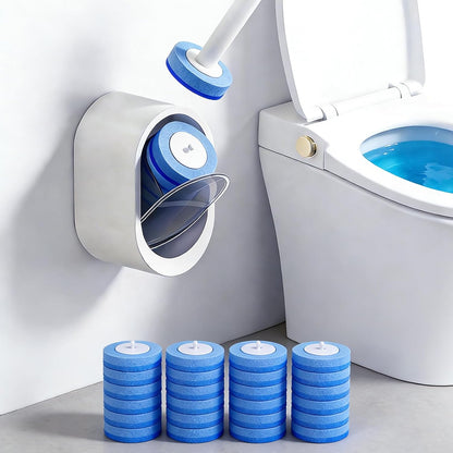🚽🧼Magic Clean Toilet Wand Kit with Pre-Soaked Disposable Pads – No Pre-Rinse, No Mess, Odor-Free & Hygienic Storage Caddy